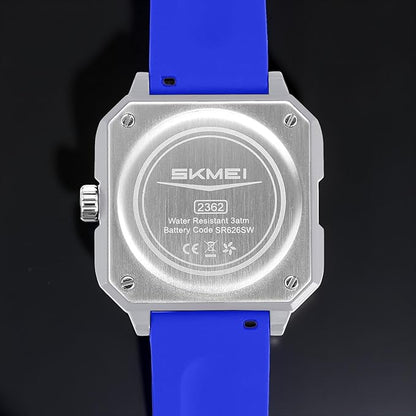 Silicone Men’s Analog Quartz Sports Watch Waterproof & Trendy Wheels Rolling Design