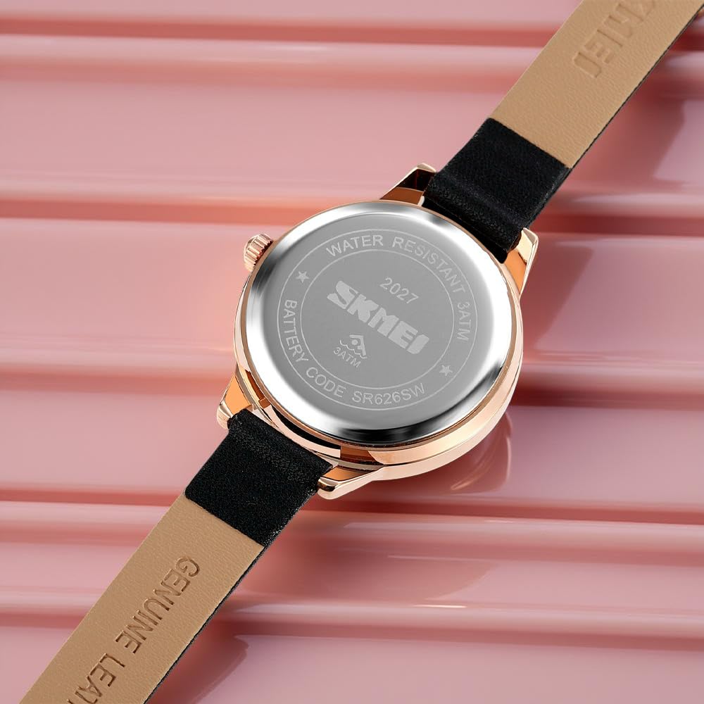 Elegant Women Wristwatch with Sparkling Rhinestone Bezel and Textured Strap