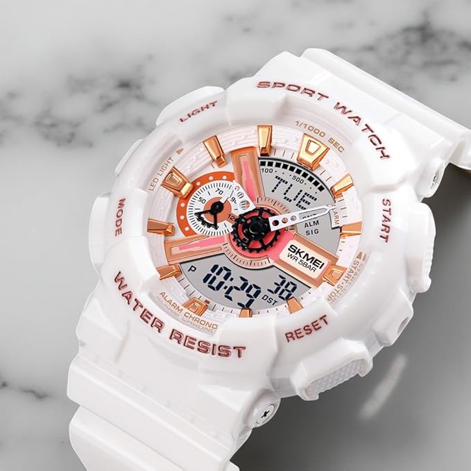 Premium Analog Digital Sports Watch for Men with Round Dial Alarm LED Display and Durable Strap