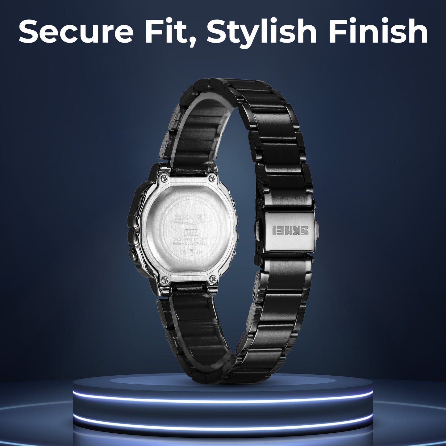 Skmei Digital Dial Stainless Steel Strap Watch for Women - 2387