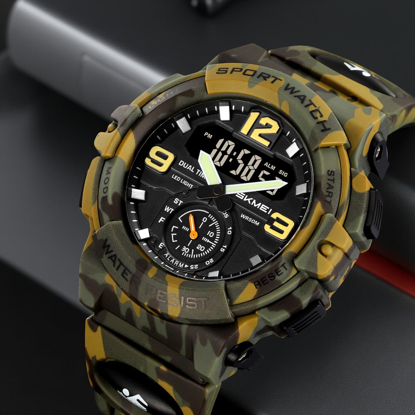 Artistic Dual Display Sports Watch for men