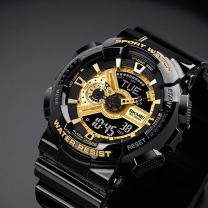 Premium Analog Digital Sports Watch for Men with Round Dial Alarm LED Display and Durable Strap