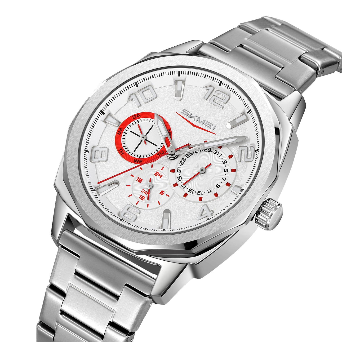 Skmei Quartz Analog Dial Stainless Steel Strap Watch for Men - 9350