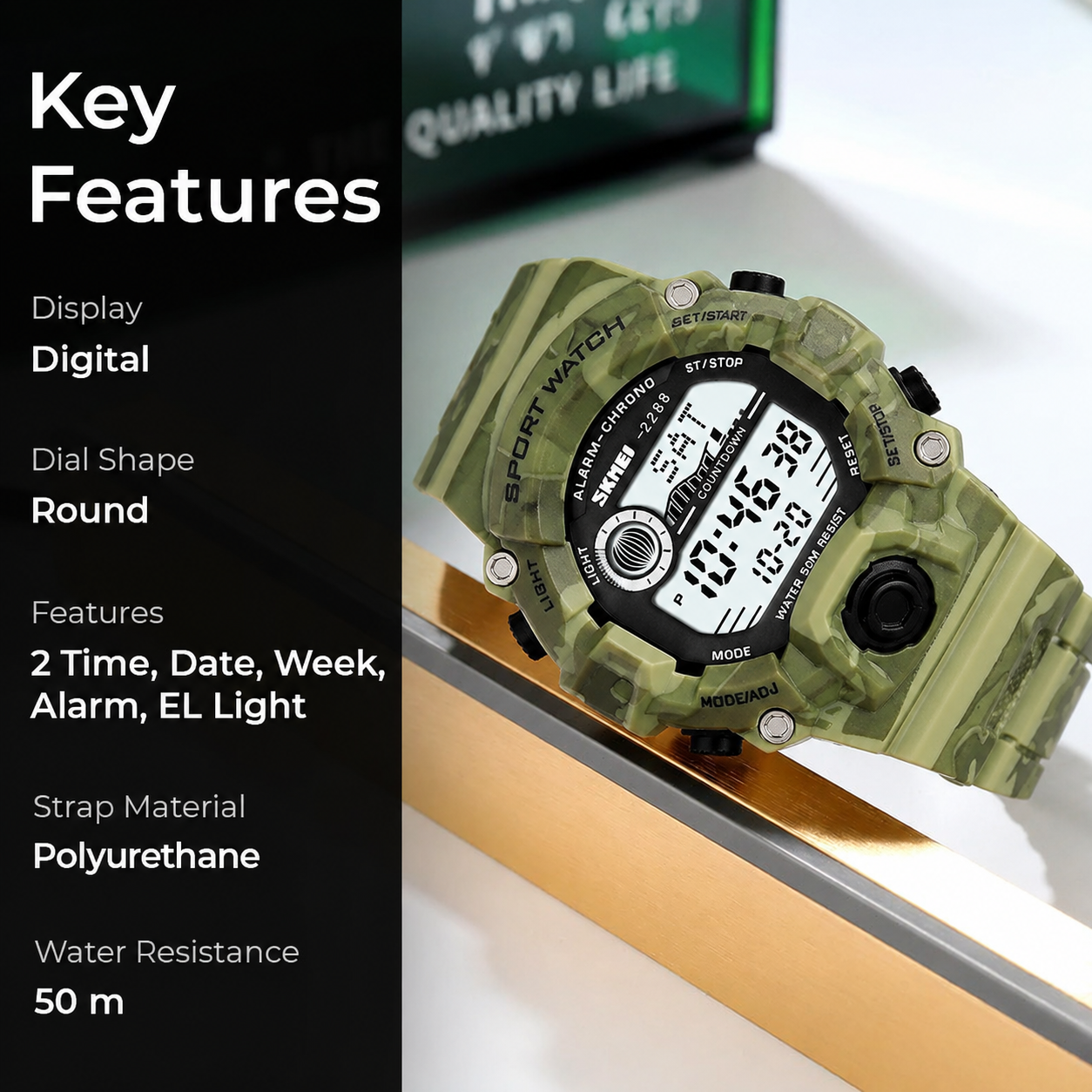 Digital Sports Watch with Rugged Design and Multi Function Display for kids