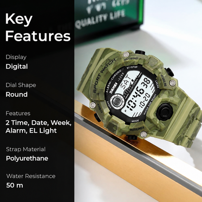 Digital Sports Watch with Rugged Design and Multi Function Display for kids