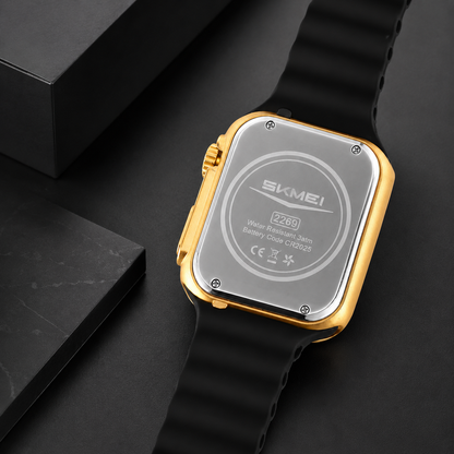 Square Digital Wrist Watch with Silicone Strap for men
