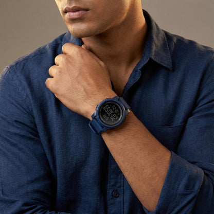 Premium Digital Sports Watch for Men with Round Dial Dual Time Alarm Stopwatch Luminous Display and Comfortable Strap