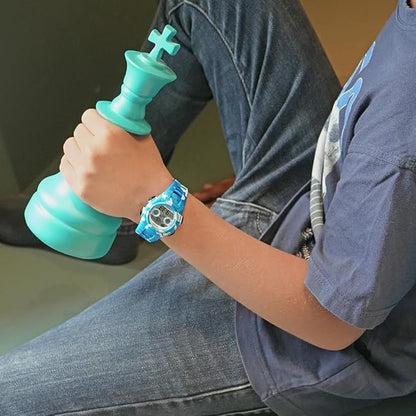Digital Kids Watch LED Display, Round Dial, Waterproof Sports Watch with Alarm, Date & Comfortable Strap