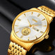 Analog Watch for Men with Gold Stainless Steel Strap and Round Dial for Casual & Formal Wear