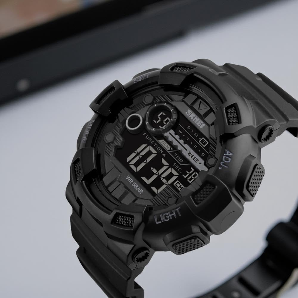 Digital Sports Watch for Men with Alarm Week Display LED Light and Durable Strap
