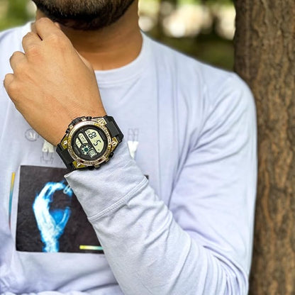Rugged Digital Sports Watch with Dual Time Display for men