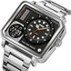 Analog-Digital Watch for Men with Silver Stainless Steel Strap and Round Dial for Casual & Formal Wear