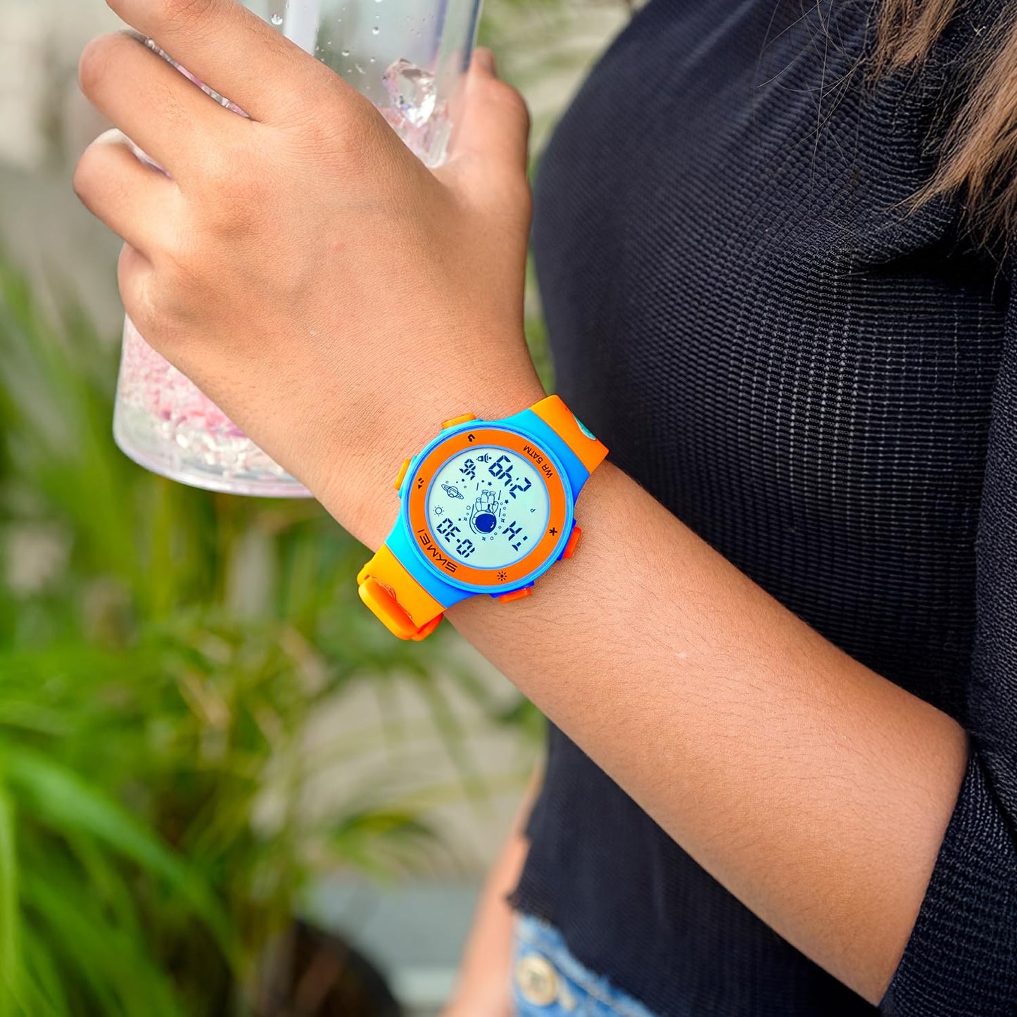 Kids Digital Watch with Cartoon Space Design and Soft Comfortable Strap for Daily Wear