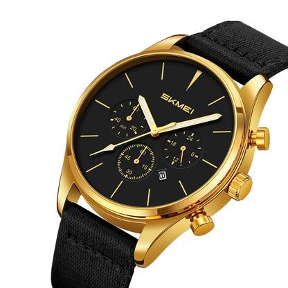 Skmei Quartz Analog Black Dial Zinc Alloy Case Nylon Strap Watch for Men - 2367