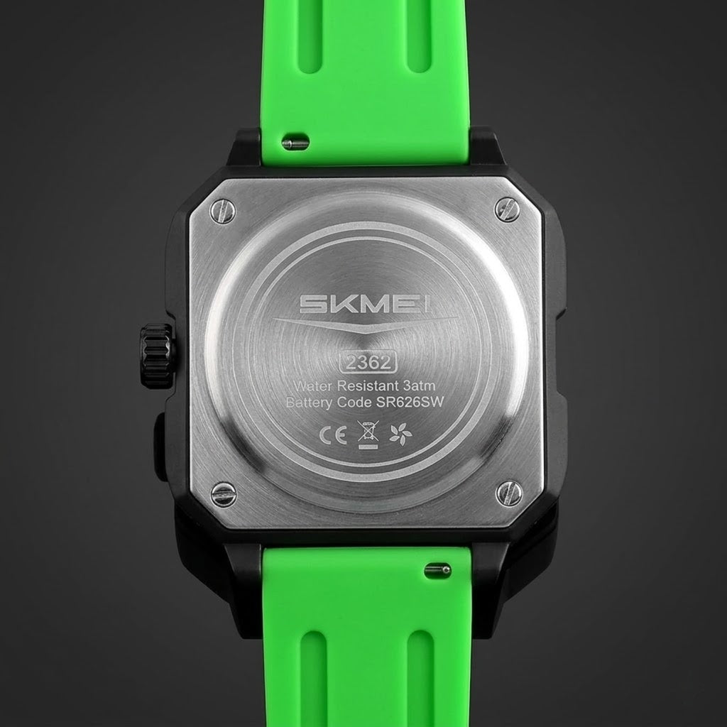 Silicone Men’s Analog Quartz Sports Watch Waterproof & Trendy Wheels Rolling Design