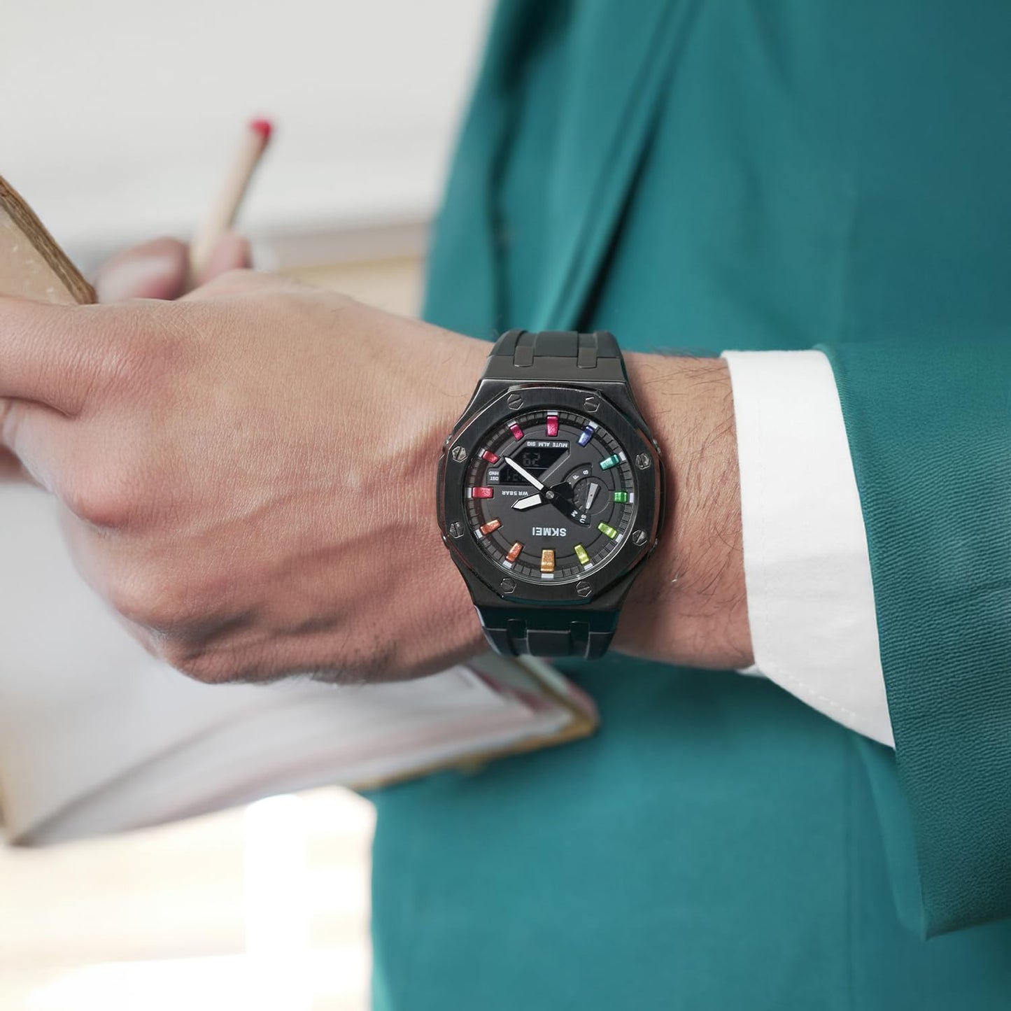 Premium Analog Digital Wrist Watch with Silicone Strap