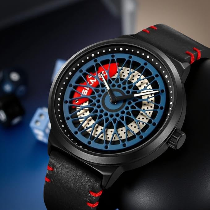 Premium Skeleton Dial Watch for Men – Leather Strap, Designer Mechanical Style Wrist Watch for Casual & Formal Wear