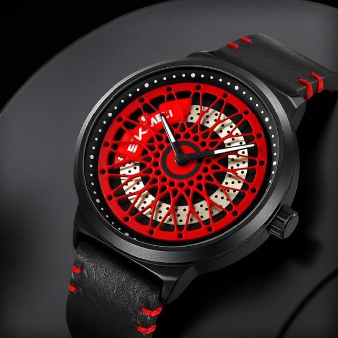Premium Skeleton Dial Watch for Men – Leather Strap, Designer Mechanical Style Wrist Watch for Casual & Formal Wear