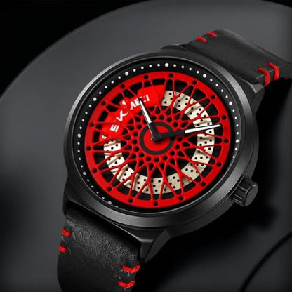 Premium Skeleton Dial Watch for Men – Leather Strap, Designer Mechanical Style Wrist Watch for Casual & Formal Wear