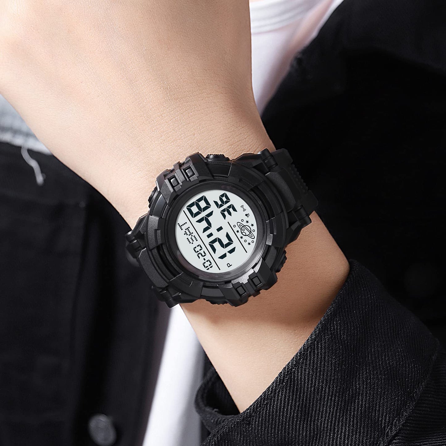 Rugged Digital Sports Watch for Men with Outdoor Style and Multi Function Display