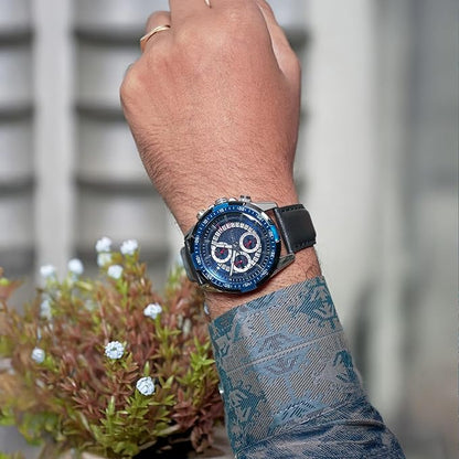 Luxury Analog Watch for Men with Designer Dial and Premium Leather Strap