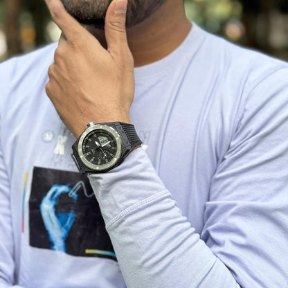 Men's Analog-Digital Sports Watch with Silicone Strap