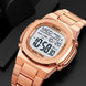 Digital Watch for Men with Rose Gold Metal Strap and Round Dial for Casual & Formal Wear