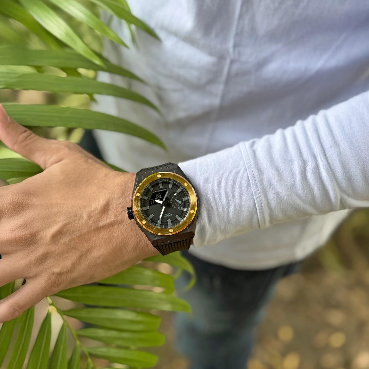 Men's Analog-Digital Sports Watch with Silicone Strap