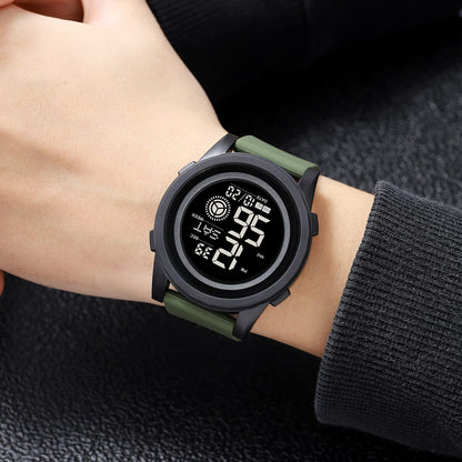 Rugged Digital Sports Wristwatch with Flexible Strap for men