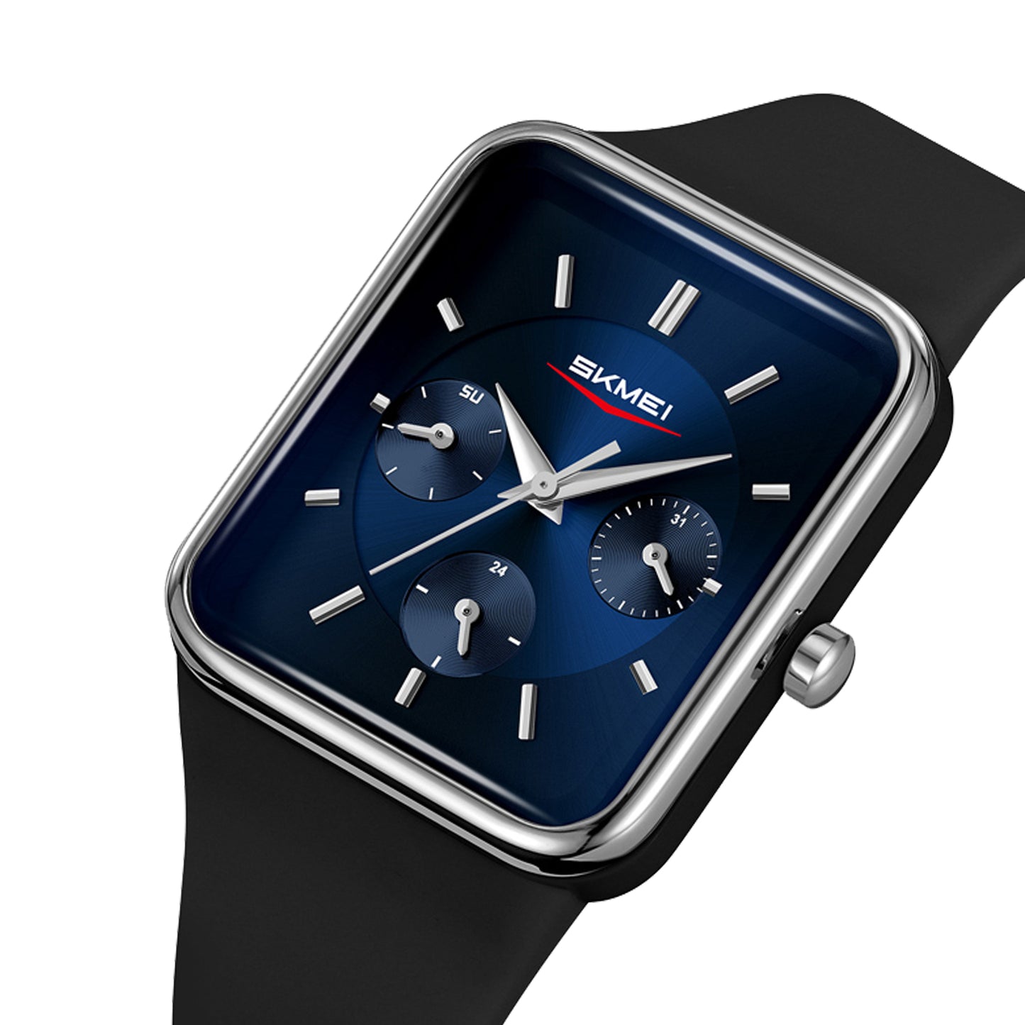 Skmei Analog Rectangle Black Dial ABS Case Silica Strap Watch for Women - 2323