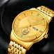 Analog Watch for Men with Gold Stainless Steel Strap and Round Dial for Casual & Formal Wear