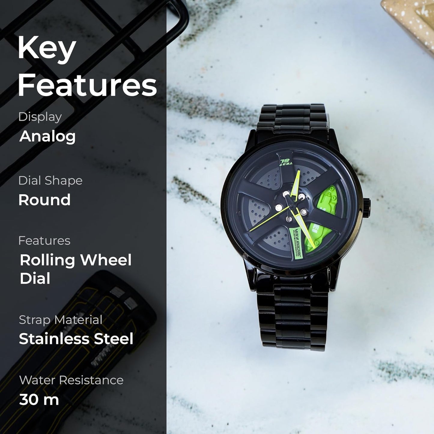 Men's Spinning Car Wheels Rolling Creative Fashion Watch