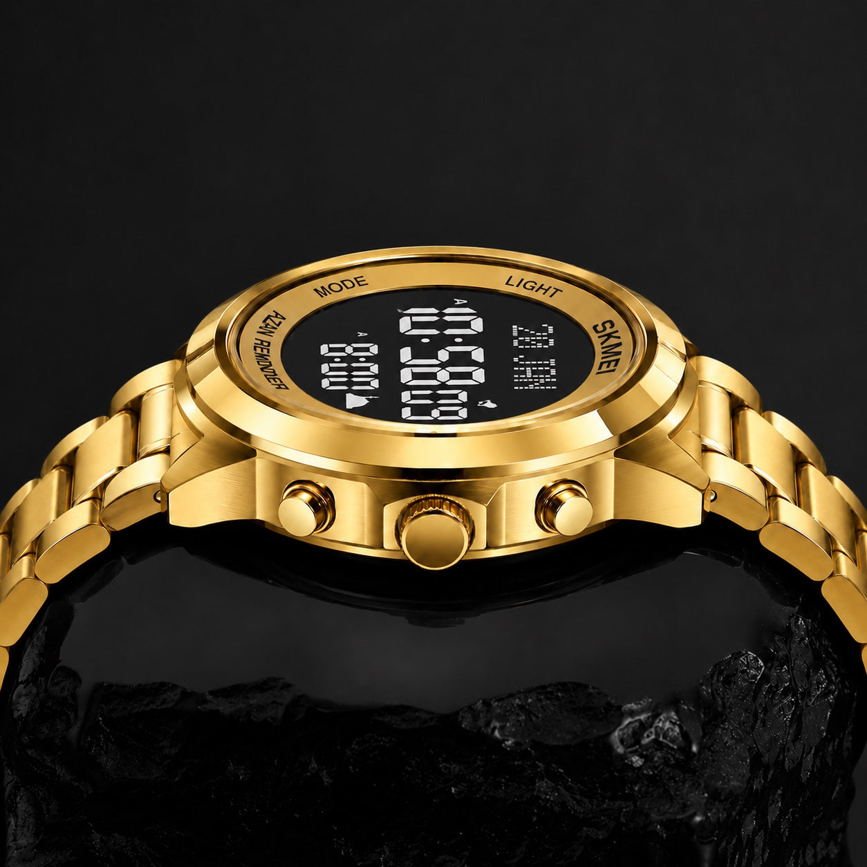 Digital Watch with Stainless Steel Strap for men