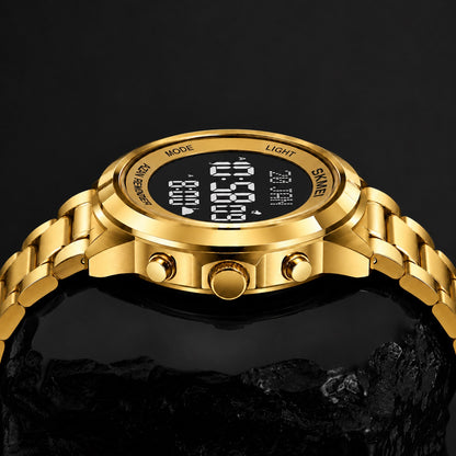 Digital Watch with Stainless Steel Strap for men