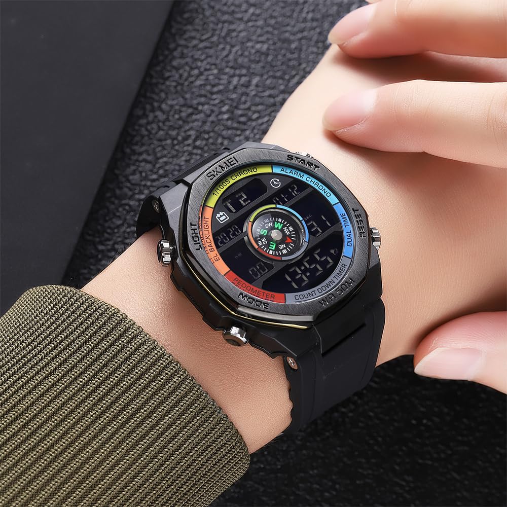 Smart Digital Sports Watch for Men with Multi Function Display and Rugged Outdoor Design