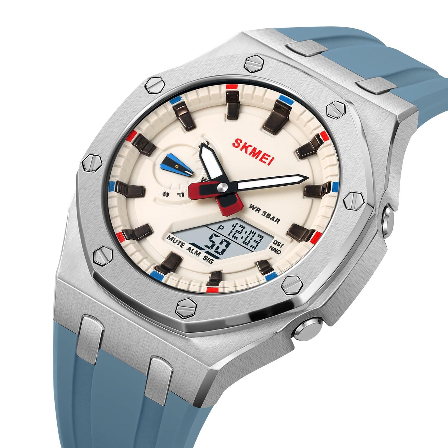 Premium Analog Digital Wrist Watch with Silicone Strap