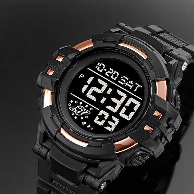 Rugged Digital Sports Watch for Men with Outdoor Style and Multi Function Display