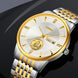 Analog Watch for Men with Silver-gold Stainless Steel Strap and Round Dial for Casual & Formal Wear