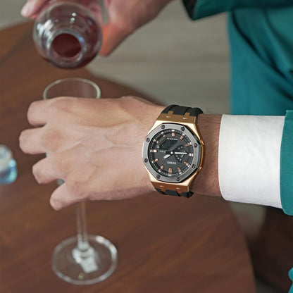 Premium Analog Digital Wrist Watch with Silicone Strap