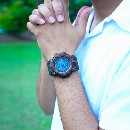 Rugged Dual Display Sports Watch for Outdoor Adventures for men