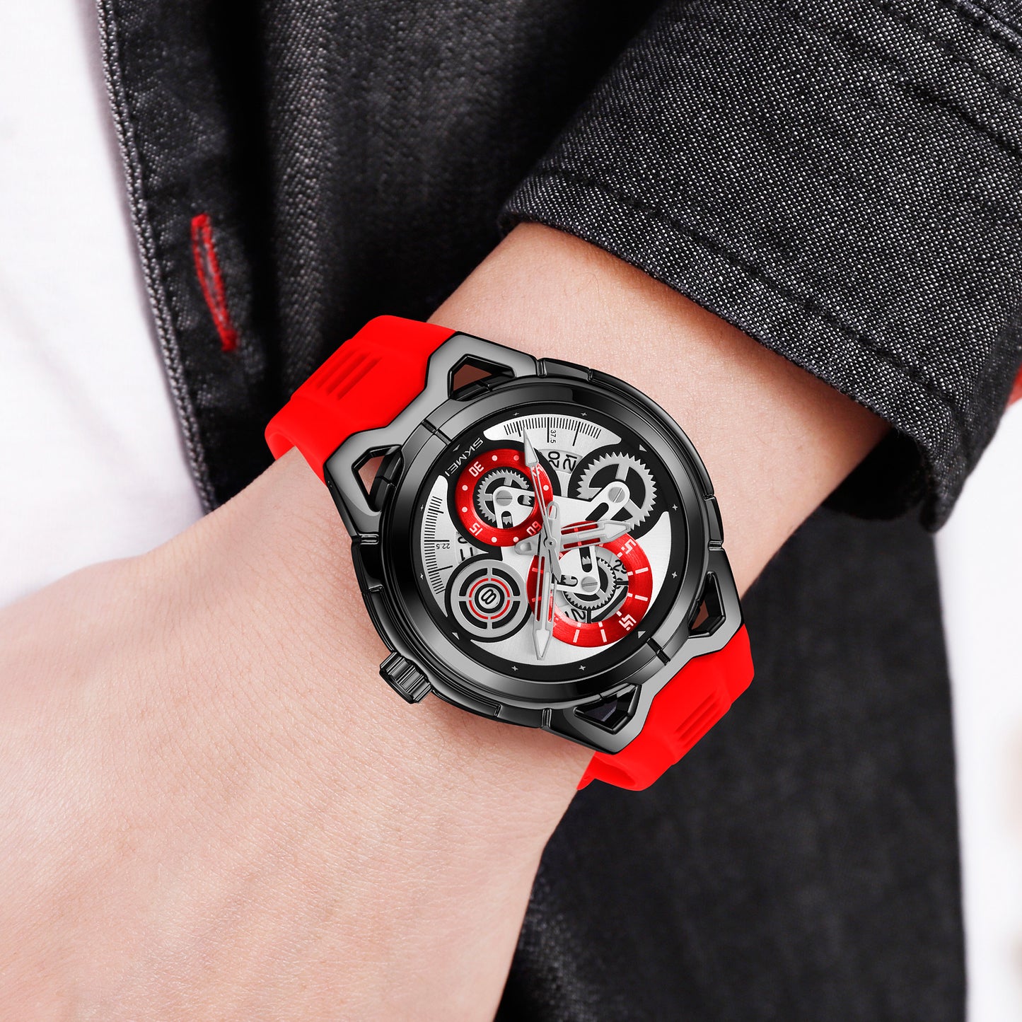 Skmei Quartz Analog Dial Silica Gel Strap Watch for Men - 9349