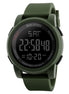 Digital Watch for Men with Army Green Silicone Strap and Round Dial for Casual & Formal Wear