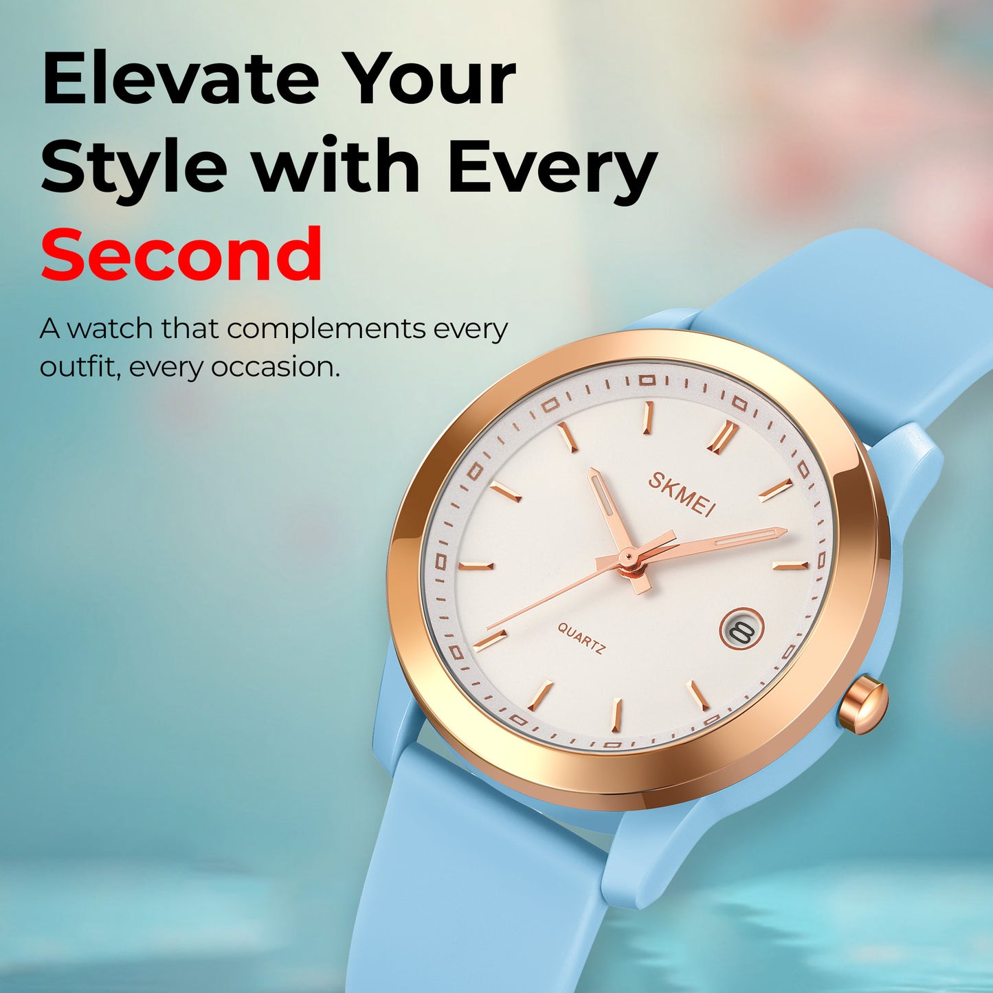 Skmei Quartz Analog Dial Silica Gel Strap Watch for Women - 2319