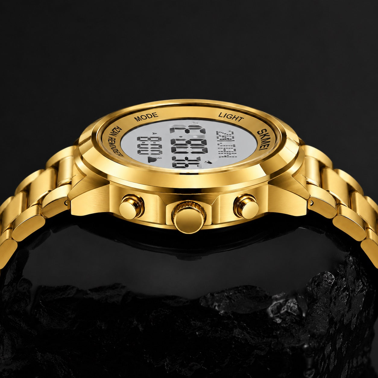 Digital Watch with Stainless Steel Strap for men