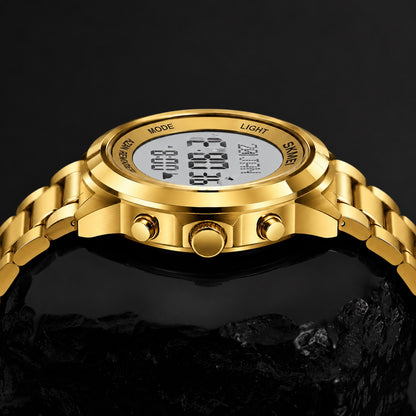 Digital Watch with Stainless Steel Strap for men