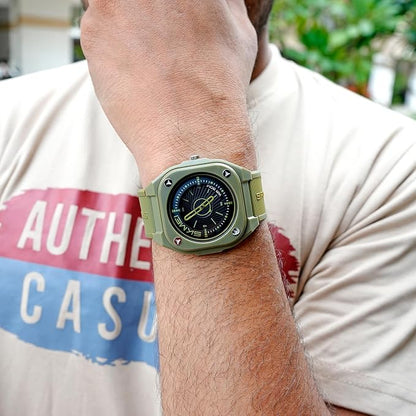 Minimalist Analog Wrist Watch with Textured Strap for men
