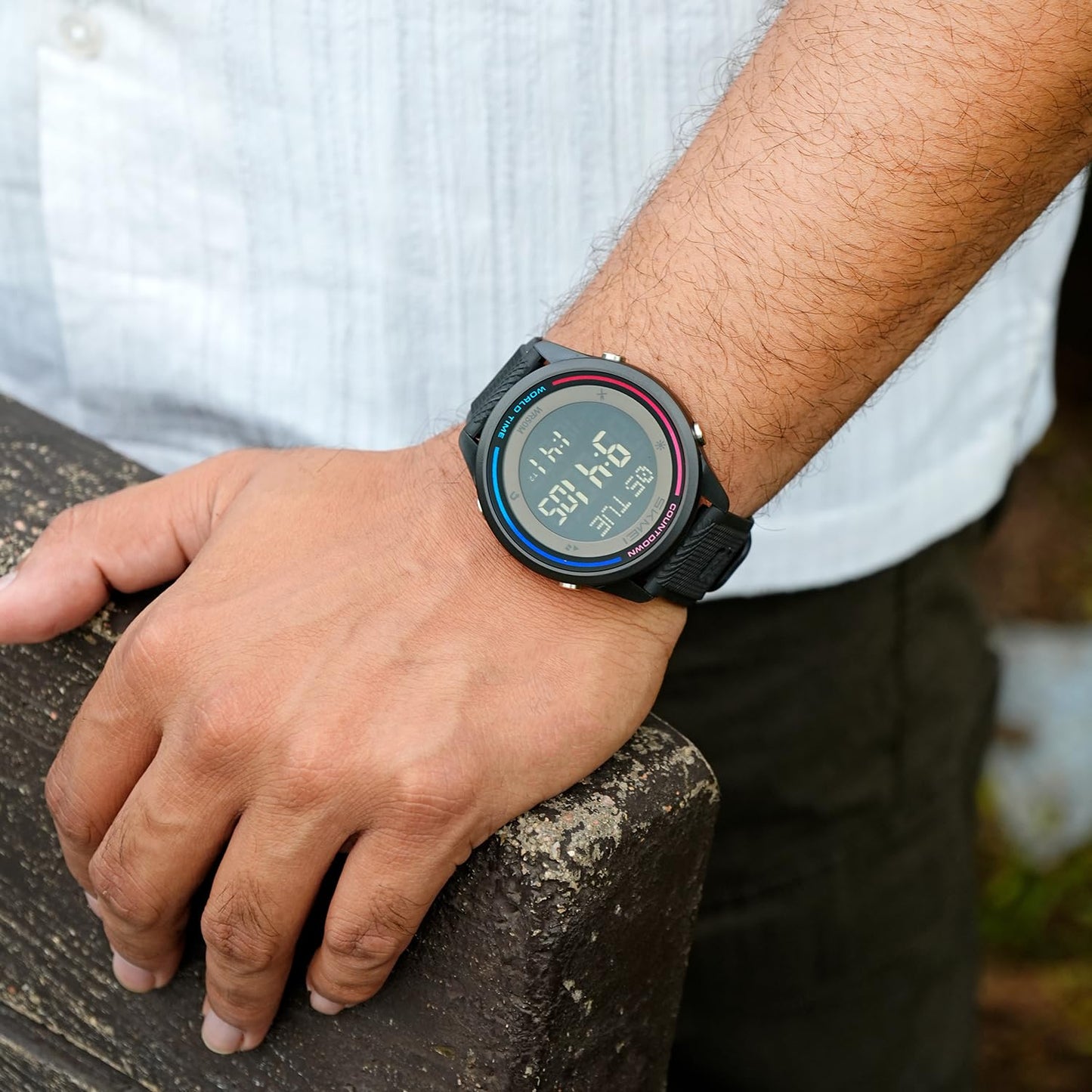 Digital Sports Wrist Watch with Silicone Strap for men