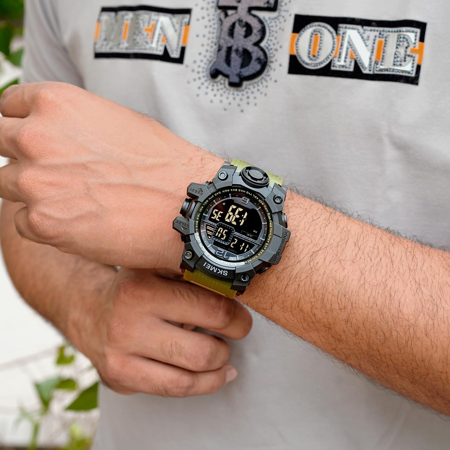 Rugged Digital Sports Watch for Men with Dual Time Display and Outdoor Adventure Style
