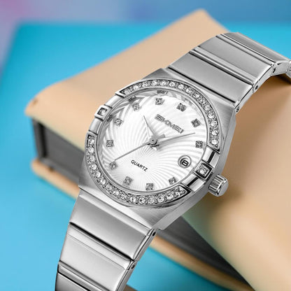 Elegant Crystal Accent Analog Watch for Women