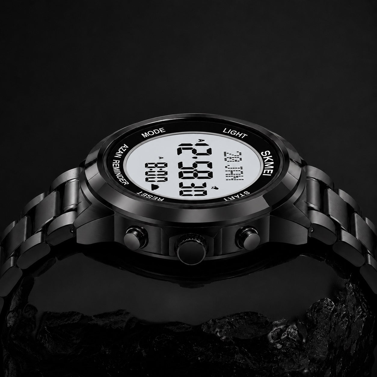 Digital Watch with Stainless Steel Strap for men
